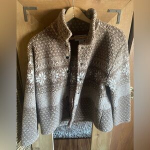 Brown and White Sherpa Jacket